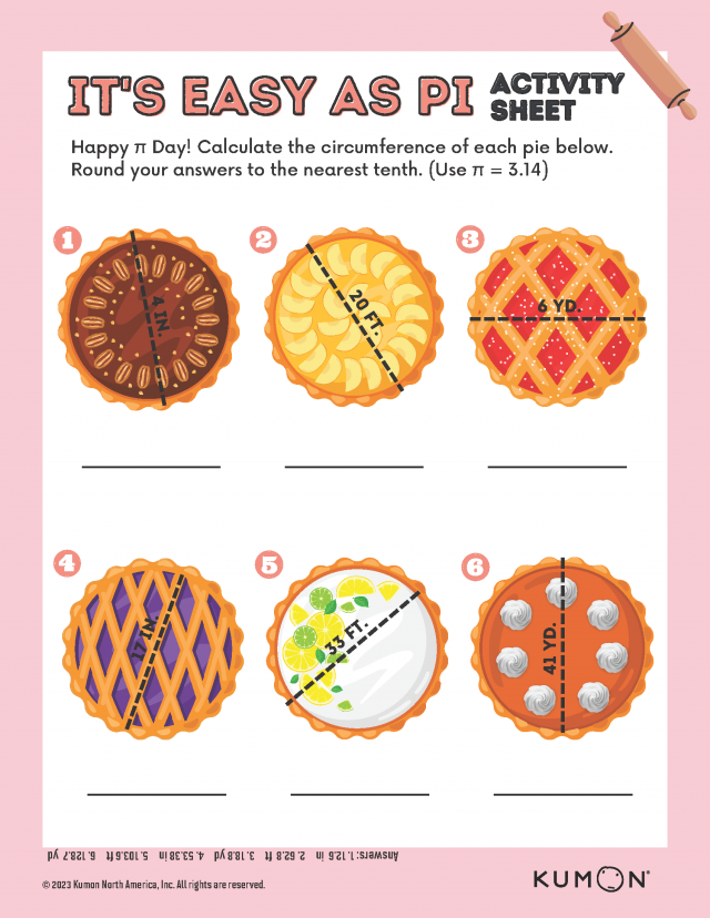 It's Easy As Pi Activity Sheet Student Resources